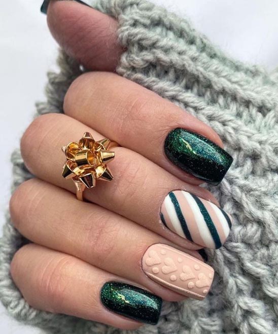 Emerald Green Tip Nails