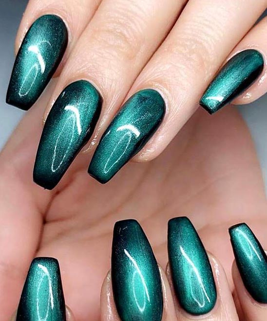 Emerald Green and Black Nail Designs