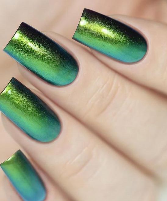 Fall Green Ombre Nails