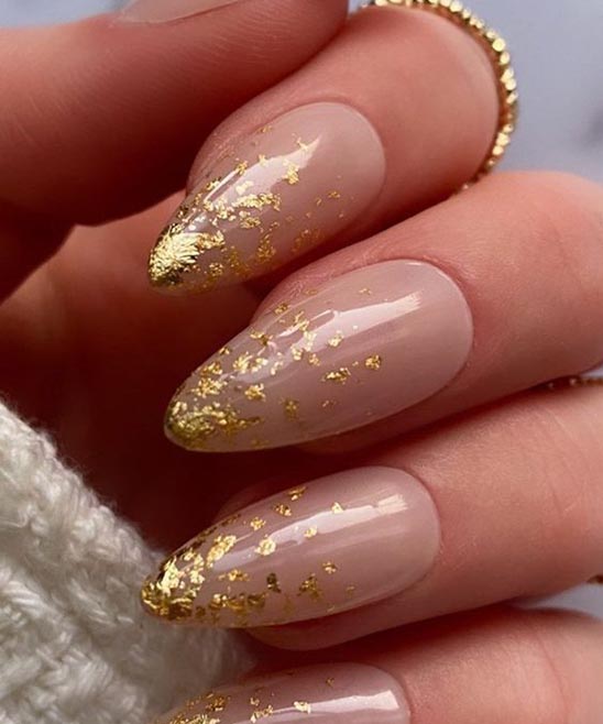 Fall Nails Green and Orange