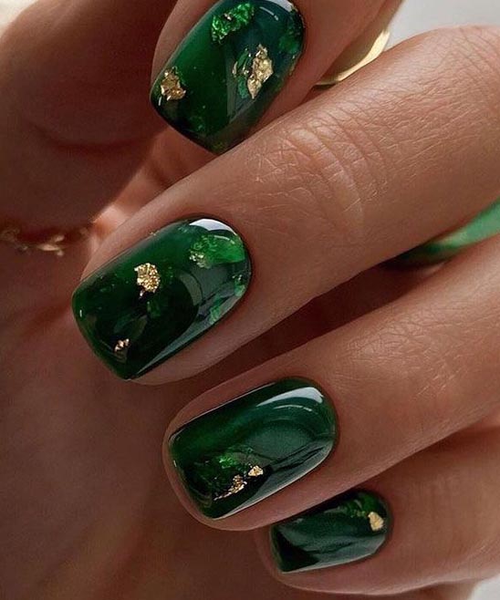Fall Nails Olive Green