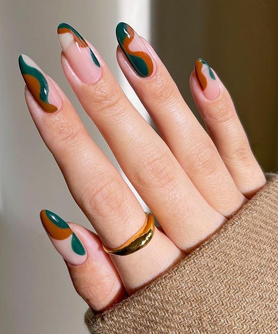 Fall Nails With Green