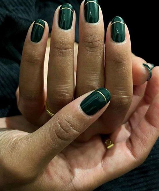 Fall Olive Green Nails