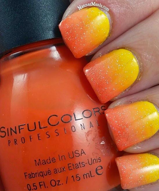 Fall Orange and Yellow Nails