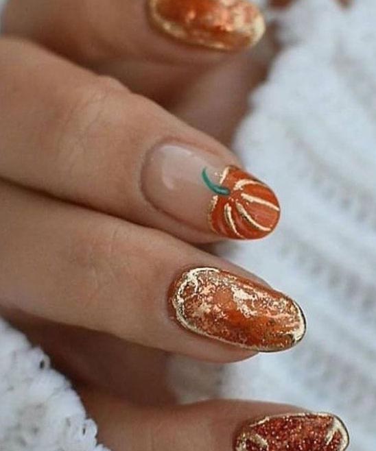 Fall Pumpkin Nail Designs