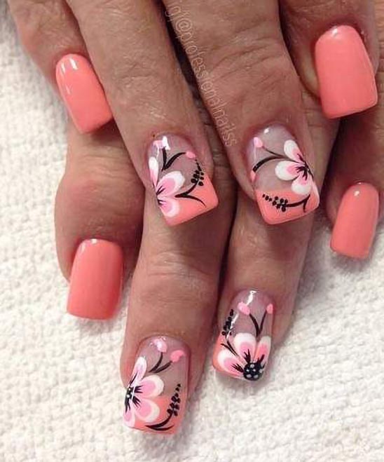 Flower Design Nails