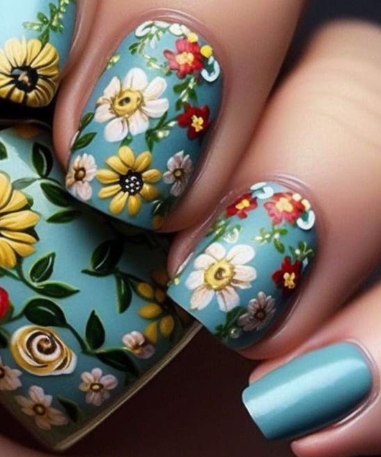 Flower Nail Polish Design
