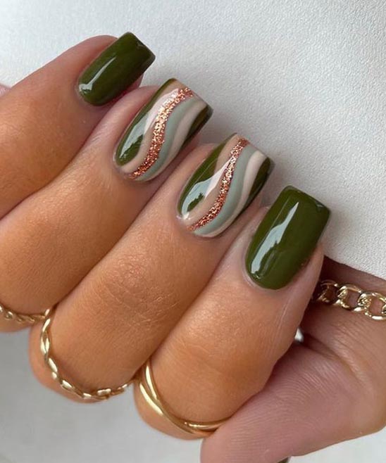 Forest Green Fall Nails