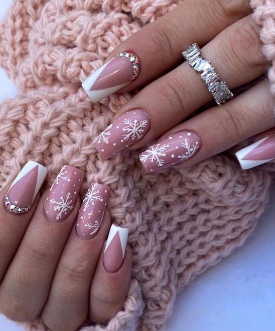 French Manicure Christmas Nails