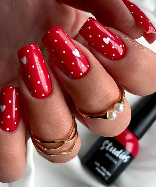 French Nails With Hearts