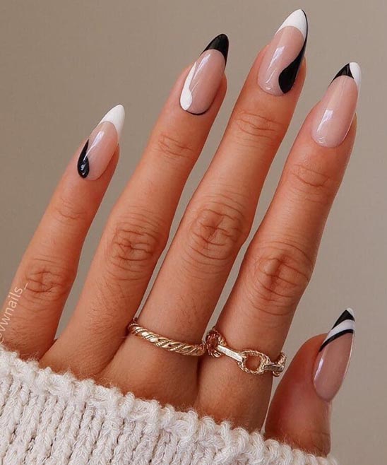 French Outline Nails White