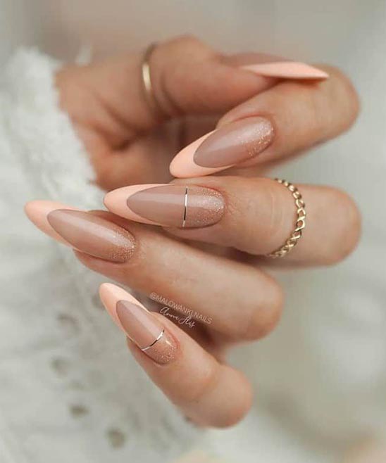 French Tip Nail Designs Oval