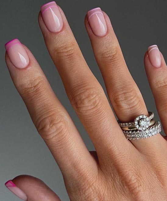 French Tip Nail Designs Pink