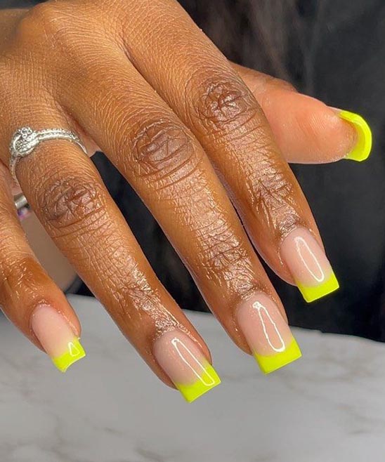 French Tip Nails Neon Colors