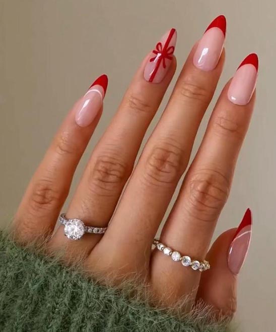 French Tip Nails Oval