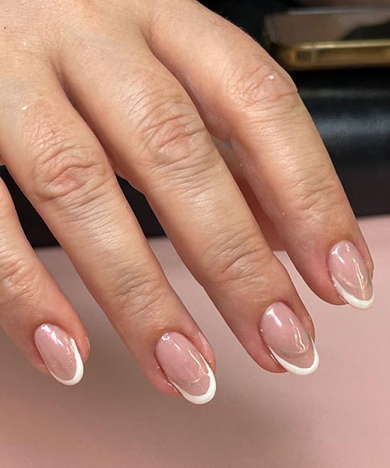 French Tip Nails Oval Tip