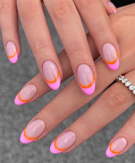 French Tip Nails Pink Base