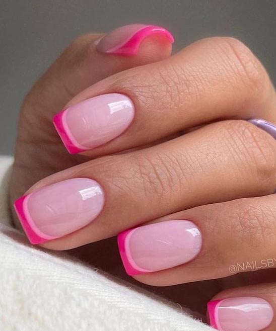 French Tip Nails Pink and White