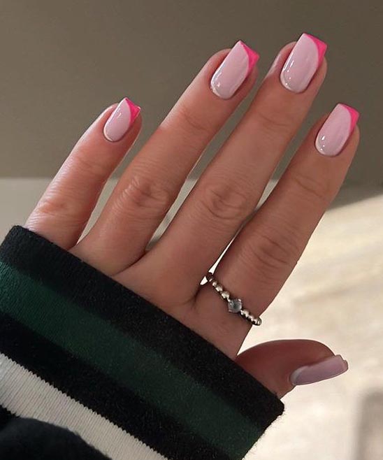 French Tip Nails Short Oval