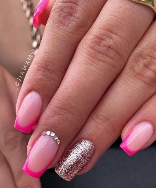 French Tip Nails With Pink