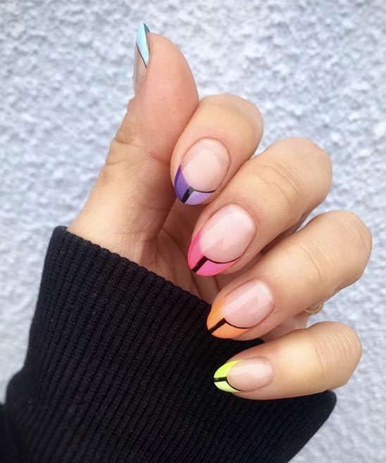 French Tip Neon Nails