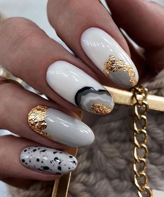 French Tip Oval Nails