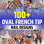 French Tip Oval Nails