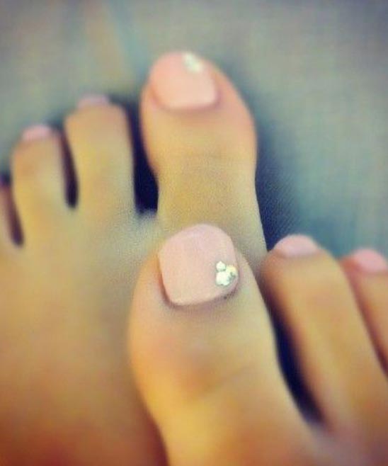 French Toe Nail Designs With Rhinestones