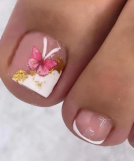 Full Cover Toenails French Tip Pink