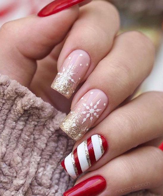 Glitter Christmas Ombre Nails