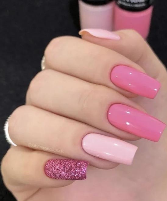 Glitter French Tip Oval Nails