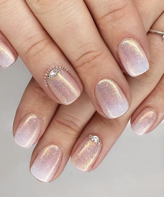 Glitter Rose Gold Ombre Nails