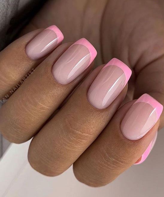 Glitter Tip Nails Pink