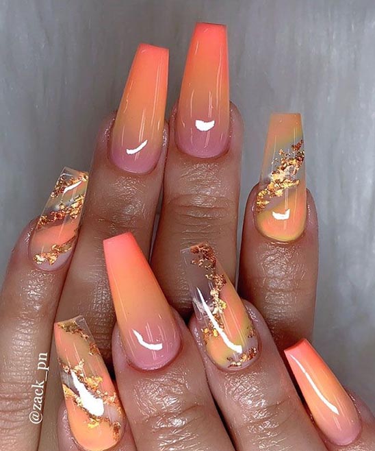 Gold Almond Shaped Nails