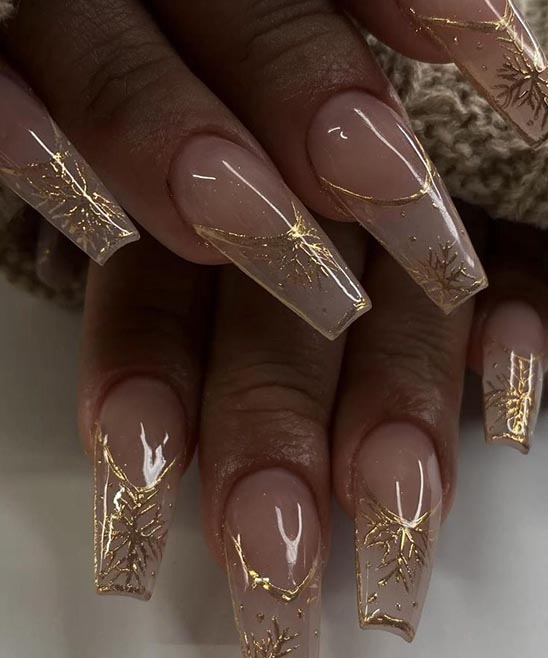 Gold Christmas Nails