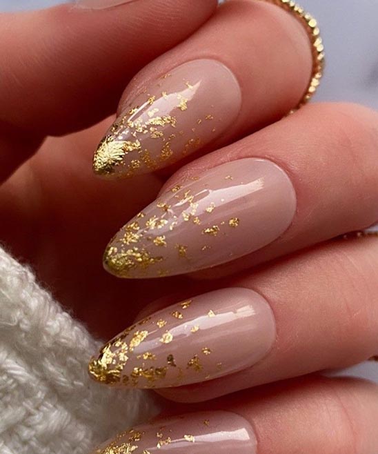 Gold Nails Almond