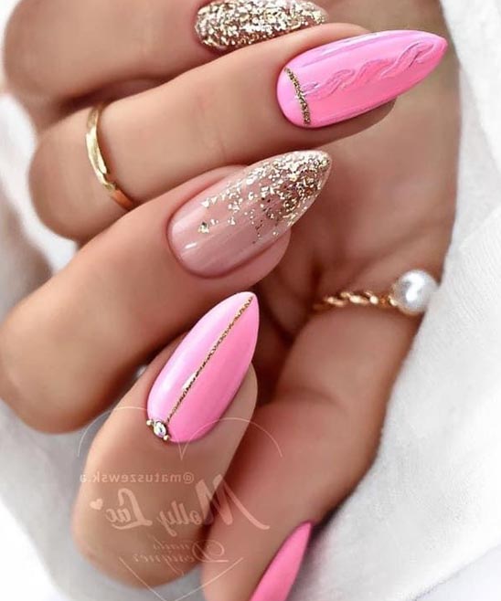 Gold Tip Nails Almond