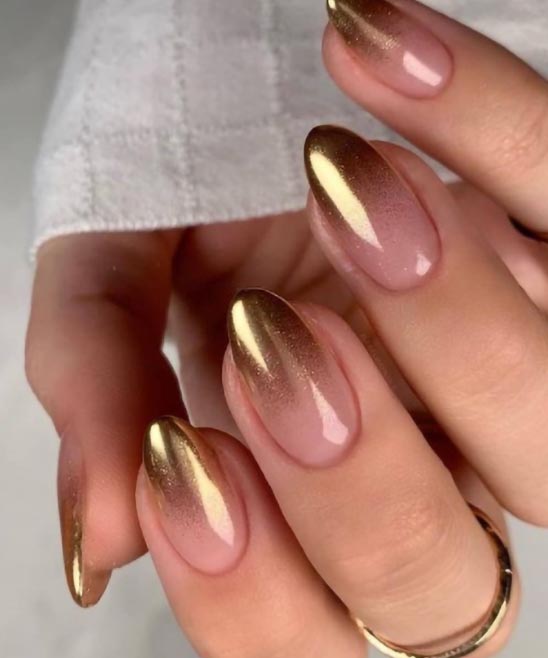 Gold and Blue Acrylic Nails