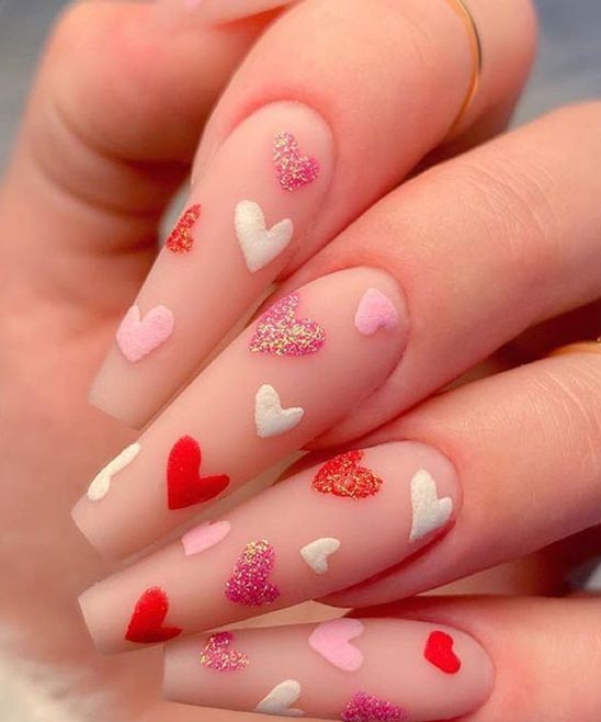 Goth Valentines Day Nails