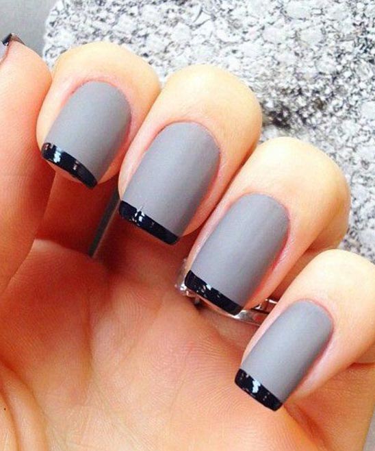 Gray Blue Nails