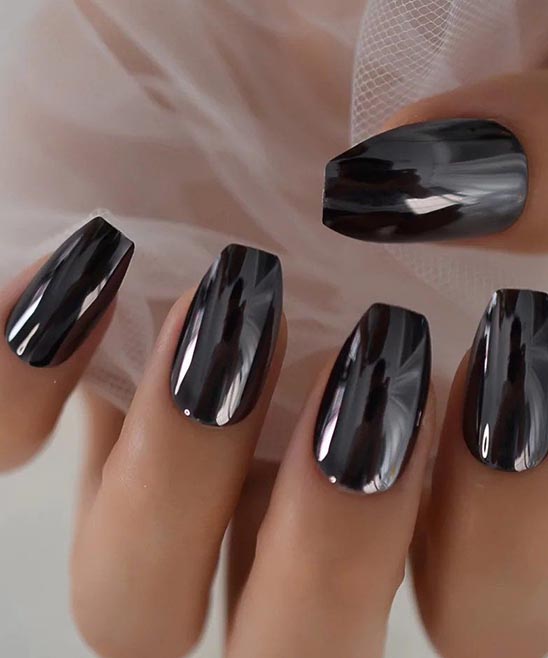 Gray Coffin Nails