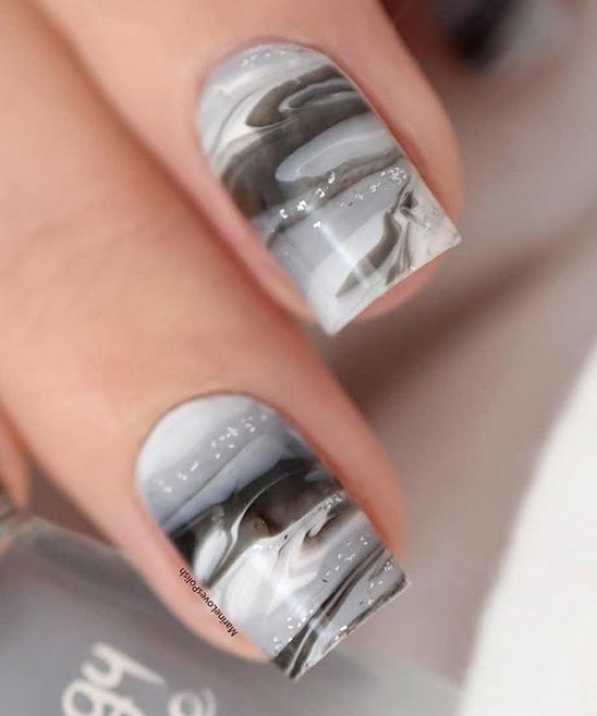 Gray Color Nails