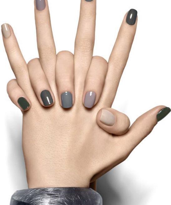 Gray Colored Nails