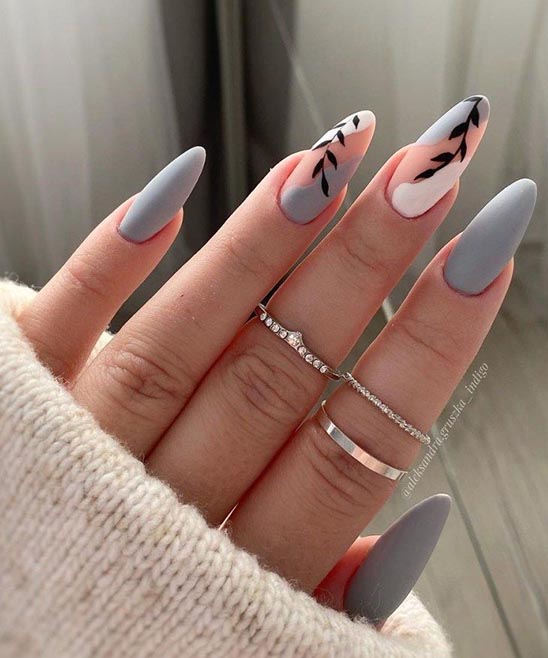 Gray Fall Nails
