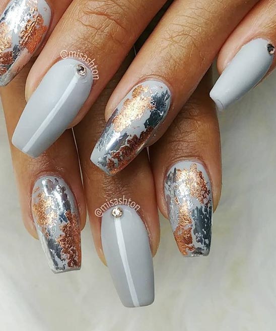 Gray Marble Nails
