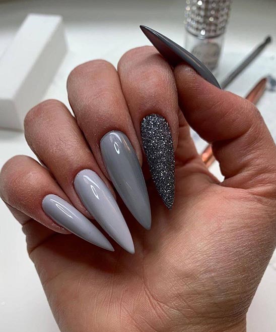 Gray Short Nails