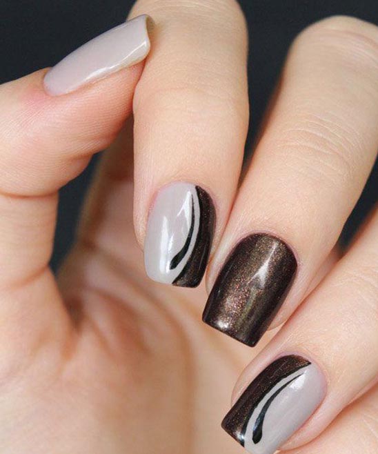 Gray and White Nails