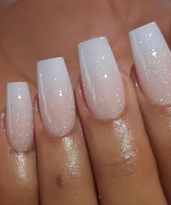 Gray and White Ombre Nails