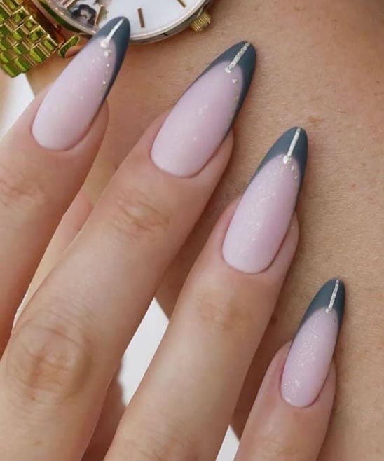 Green French Tip Nails Christmas