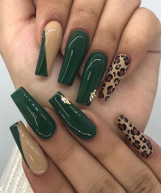 Green Nails for Fall